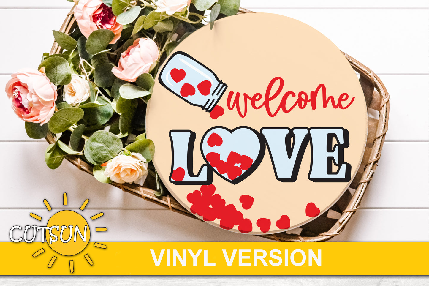 Valentine's day door hanger svg digital download