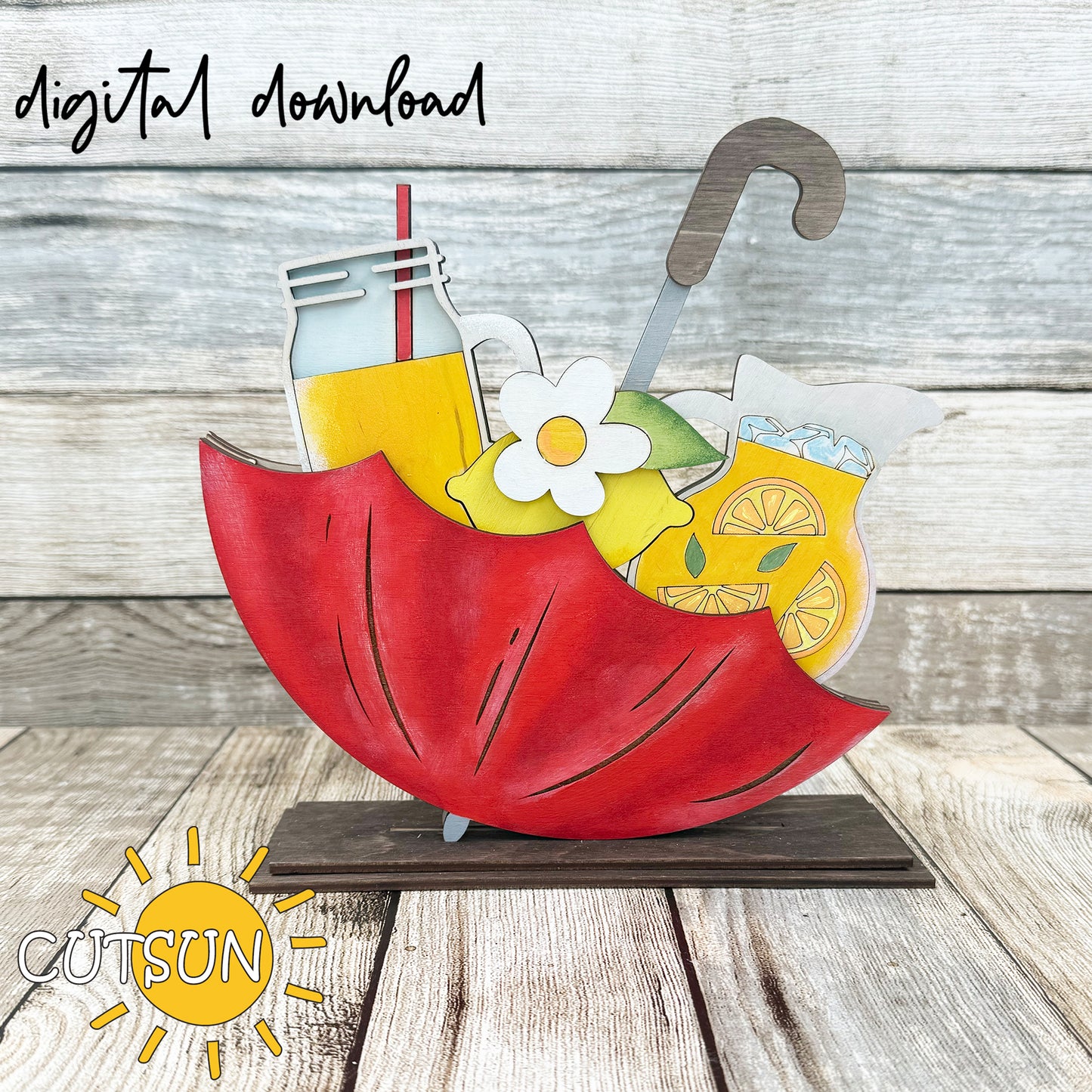 Lemonade SVG Add-on for Interchangeable Upside down umbrella SVG Laser cut file