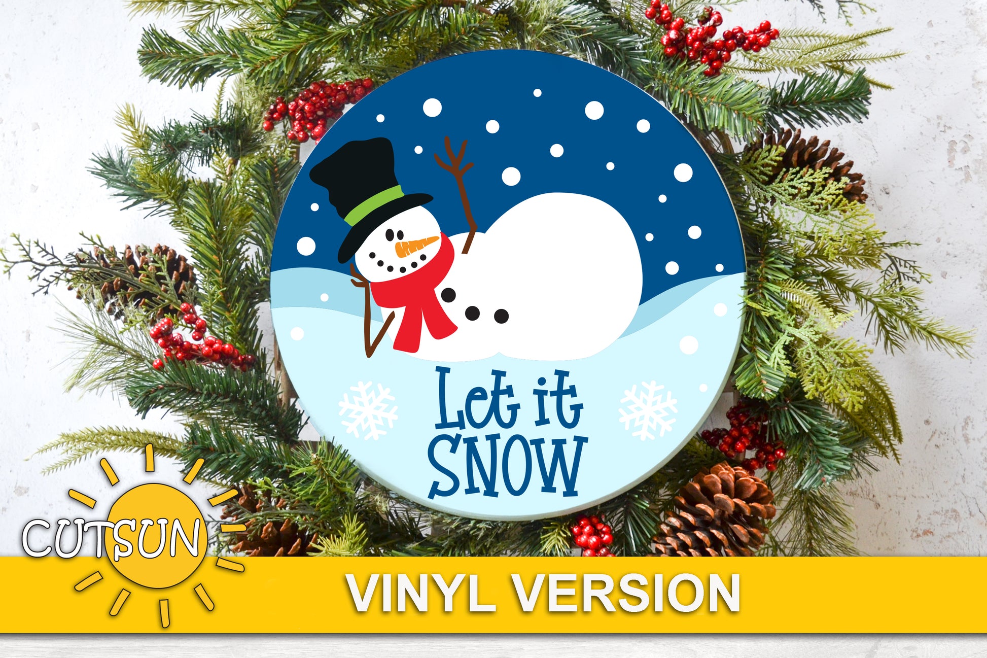 Chilling Snowman door hanger Cricut SVG Silhouette SVG