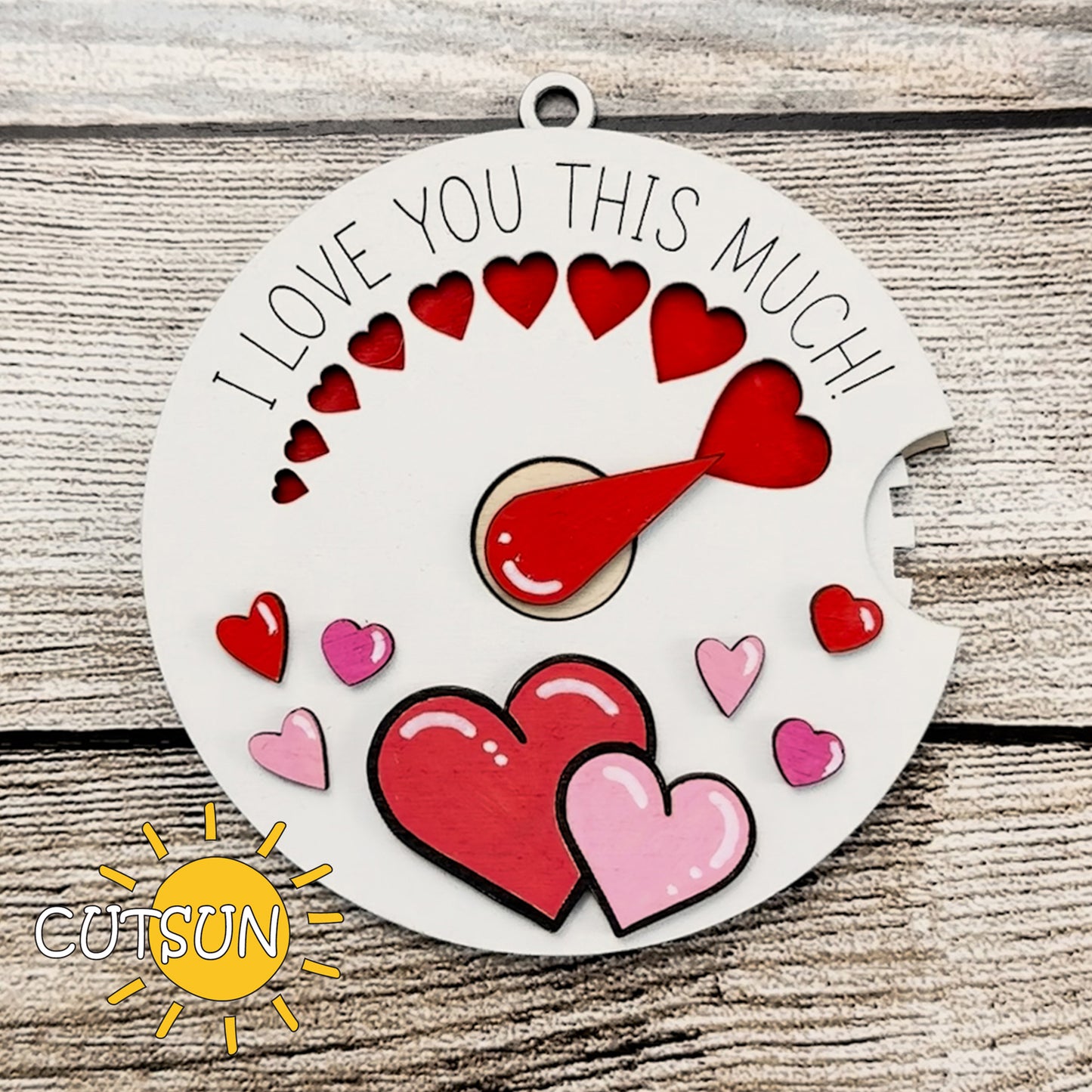 Valentine's day rotating ornament SVG Laser cut file