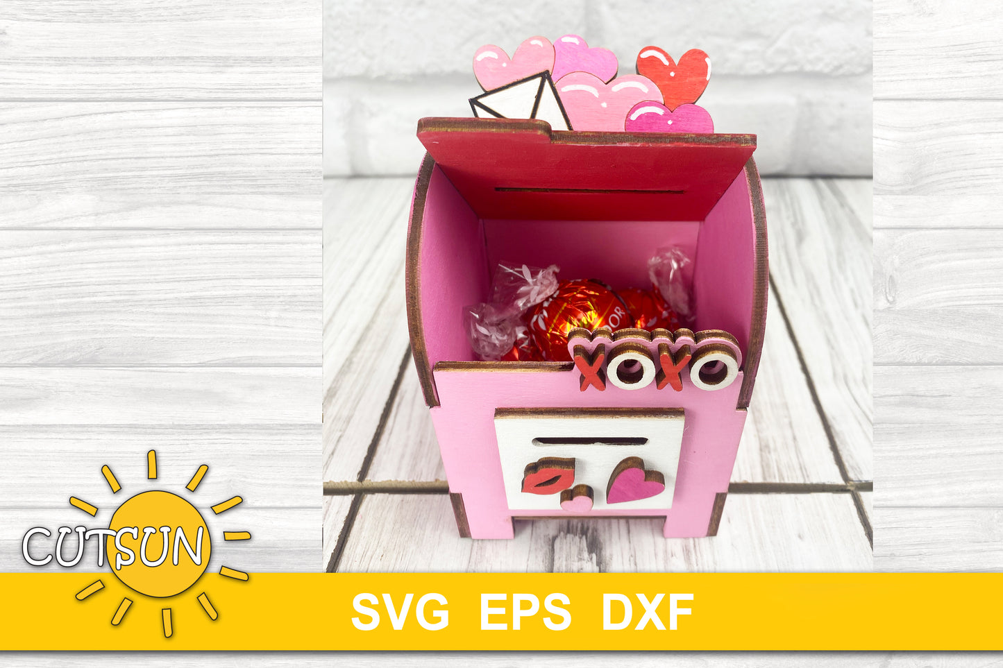 Valentine's day chocolate candy box - SVG digital download for use with laser cutters