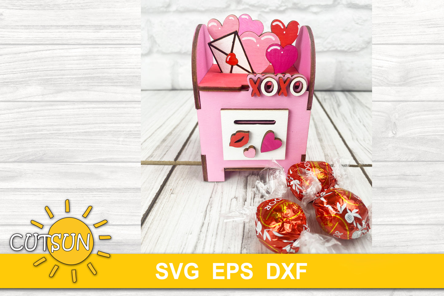 Valentine's day chocolate candy box - SVG digital download for use with laser cutters