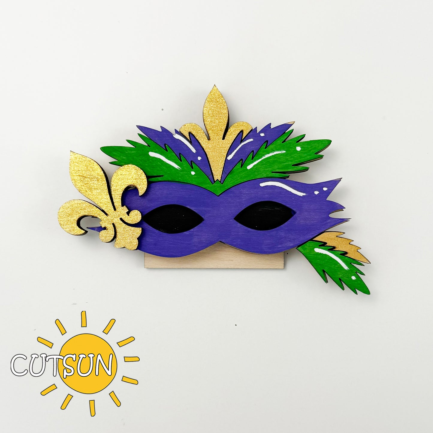 Mardi Gras Add-On SVG for Interchangeable Goose Door Hanger – Carnival Mask Laser Cut File for Seasonal Door Decor