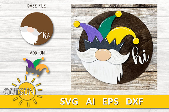 Interchangeable Round Gnome door hanger SVG Bundle CANADIAN VERSION Gnome svg Gnome hi door sign Glowforge SVG Laser cut file