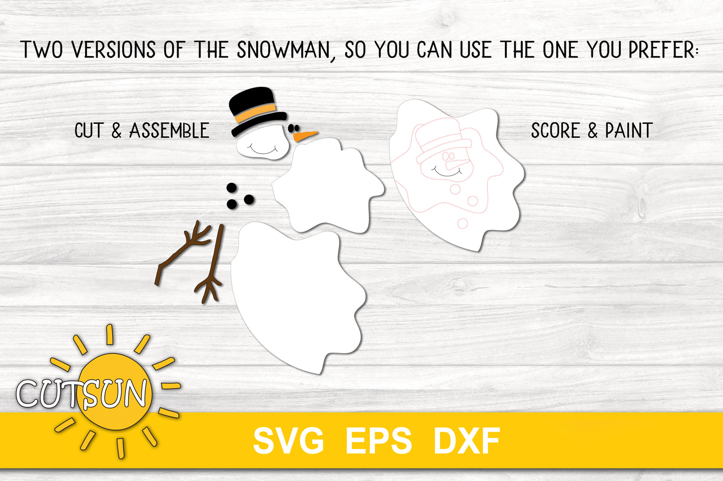 Melted snowman with snowflakes and the words Let it snow - SVG digital download