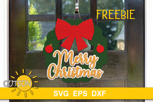 Christmas wreath door hanger SVG