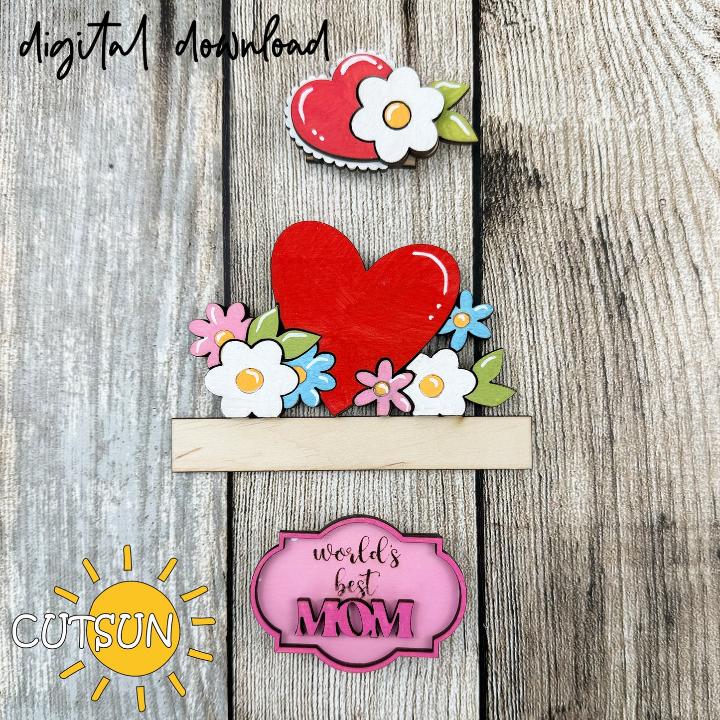 Mother's Day add-on for the Interchangeable Apron SVG Laser cut file