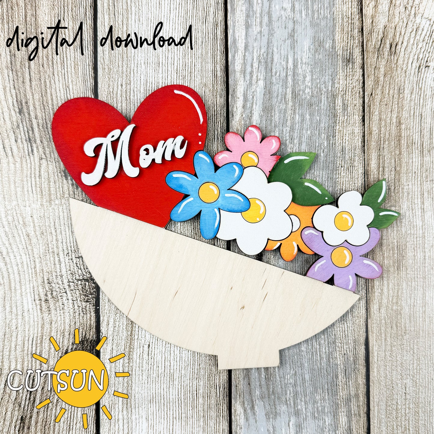 Mother's day SVG Add-on for Interchangeable Upside down umbrella SVG Laser cut file