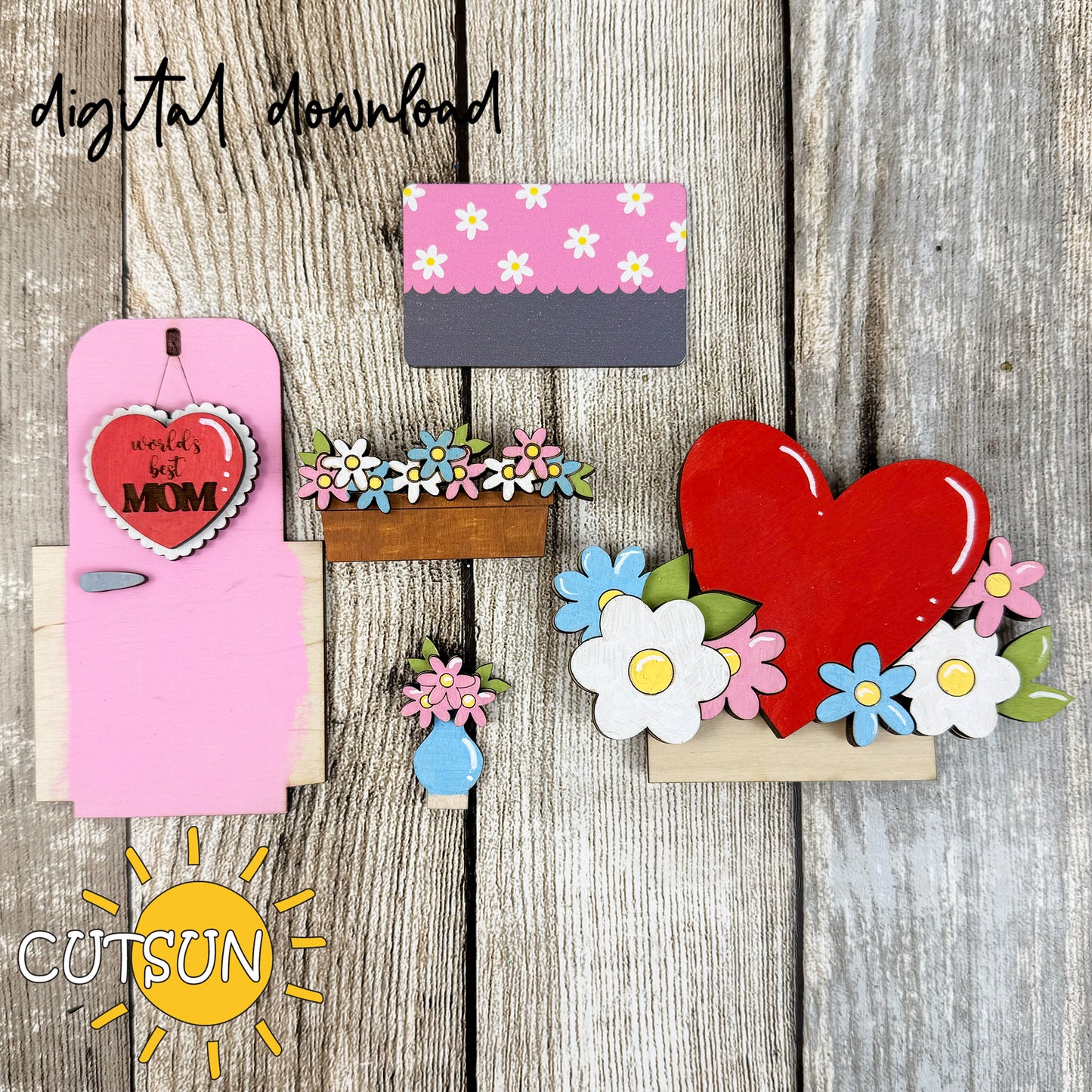 Mother's day SVG Add-on for Interchangeable camper SVG | Mothers day shelf decor Laser cut file