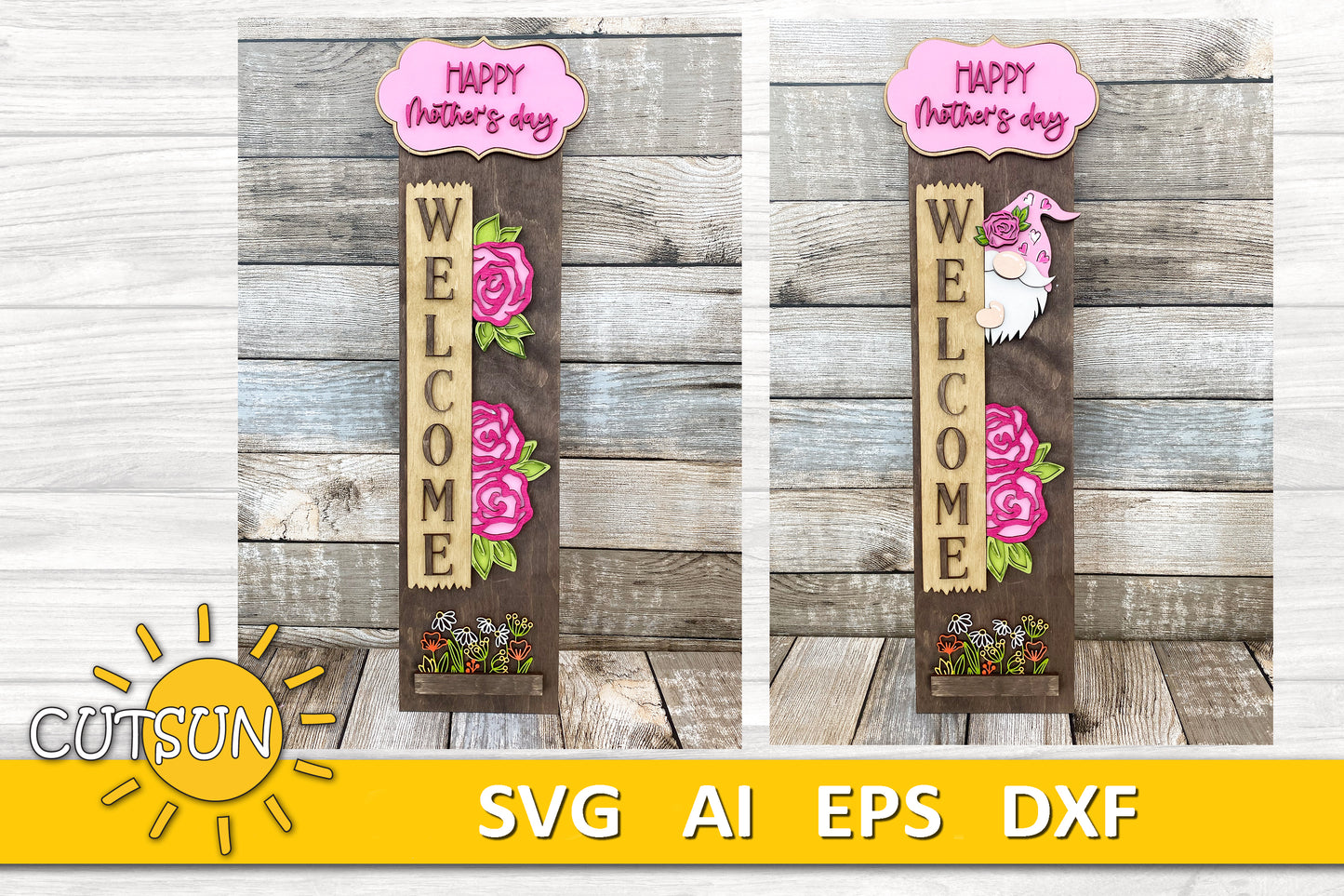 Vertical Interchangeable porch leaner SVG Bundle - 24 designs