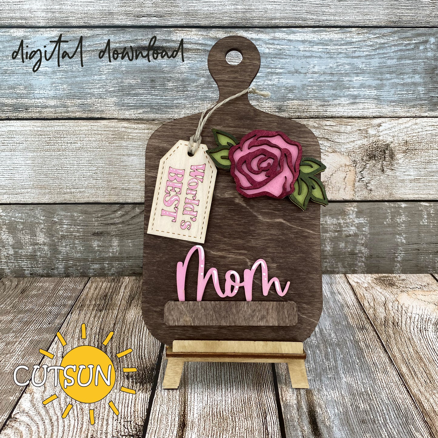 Mother's day Add-on and Interchangeable Cutting board decor SVG Glowforge SVG Laser cut file