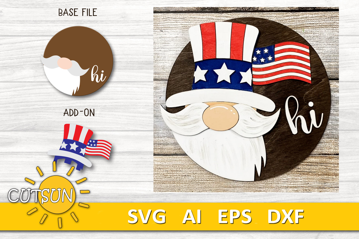 Interchangeable Round Gnome door hanger SVG Bundle Gnome svg Gnome hi door sign Glowforge SVG Laser cut file