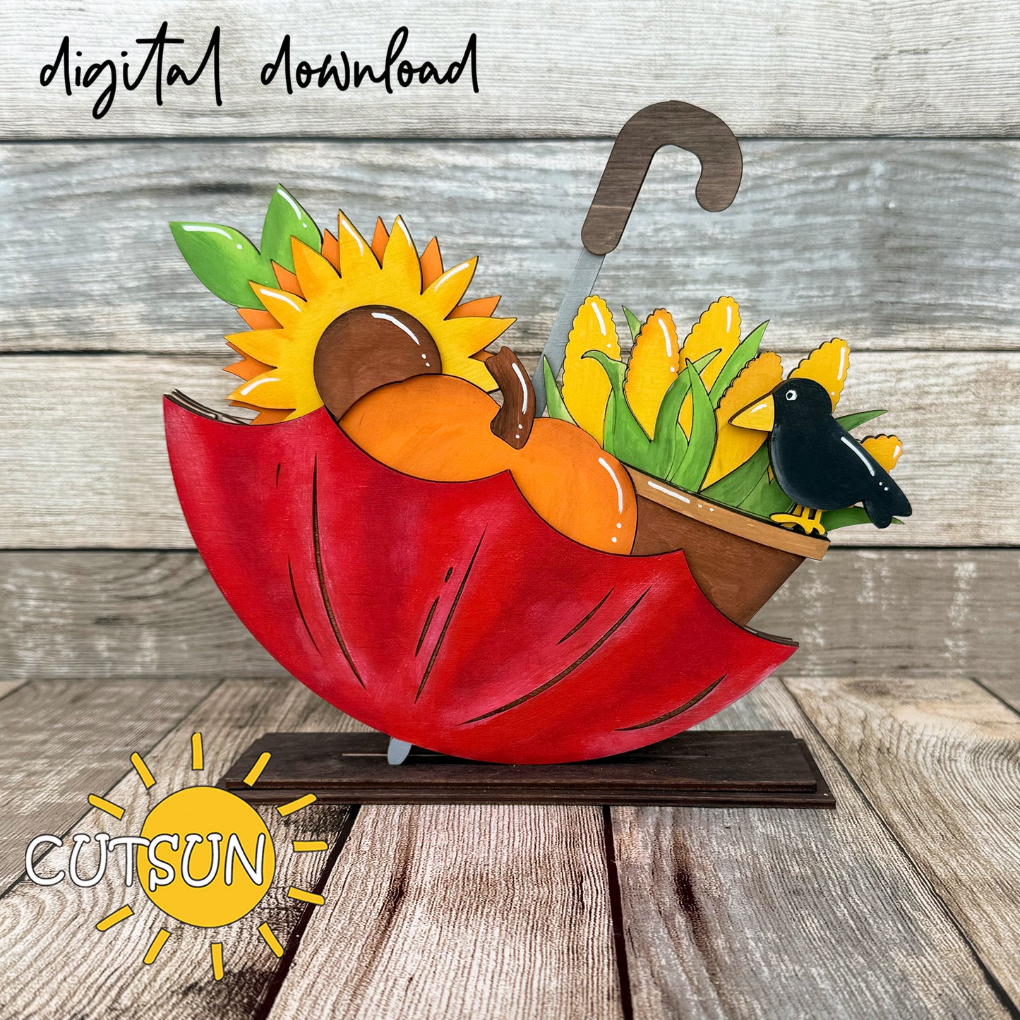 Harvest SVG Add-on for Interchangeable Upside down umbrella | Fall shelf decor | Laser cut file