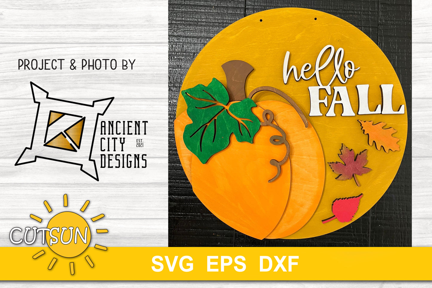 Fall door hanger SVG | Pumpkin door hanger SVG | Hello fall door sign svg