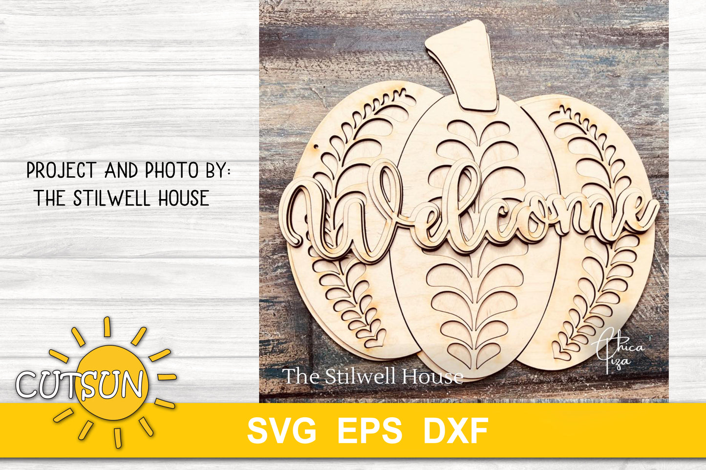 Folk art pumpkin door hanger SVG