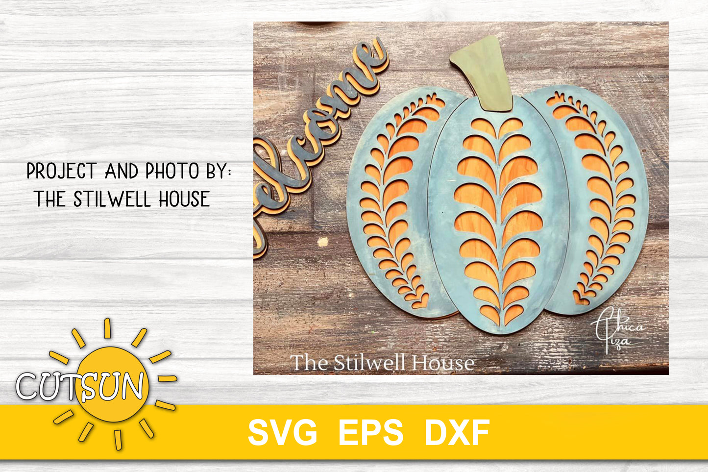 Folk art pumpkin door hanger SVG
