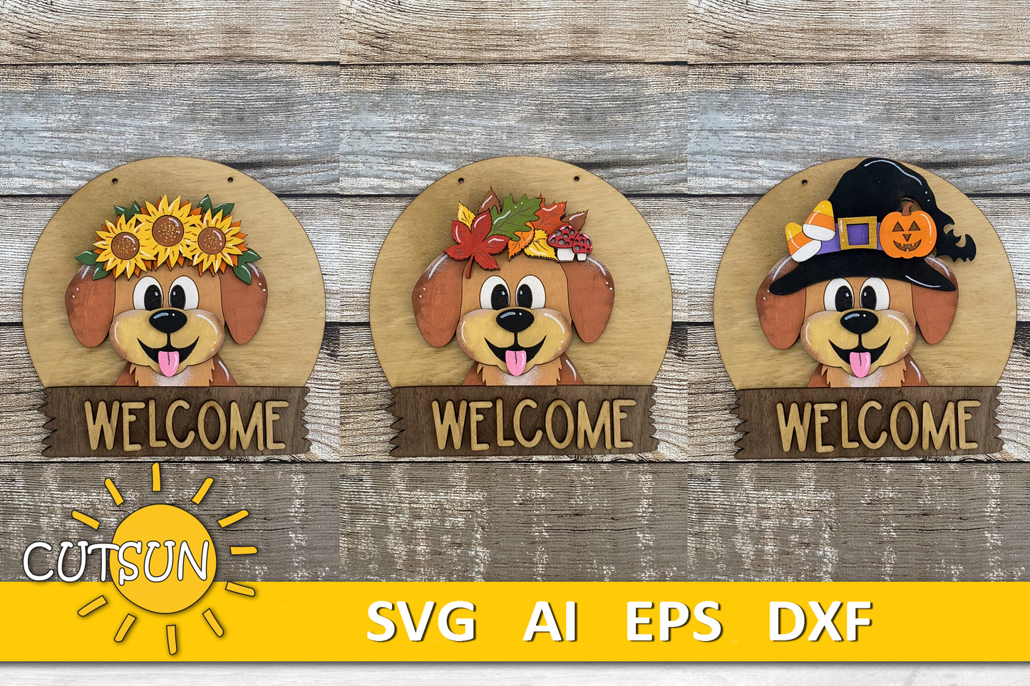 Puppy door hanger SVG Round interchangeable door sign svg Puppy svg Dog svg BASE FILE Glowforge svg Laser cut file