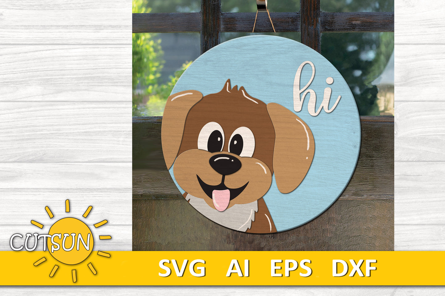 Dog Door Hanger SVG | Dog hi door hanger SVG Laser cut file Cricut SVG