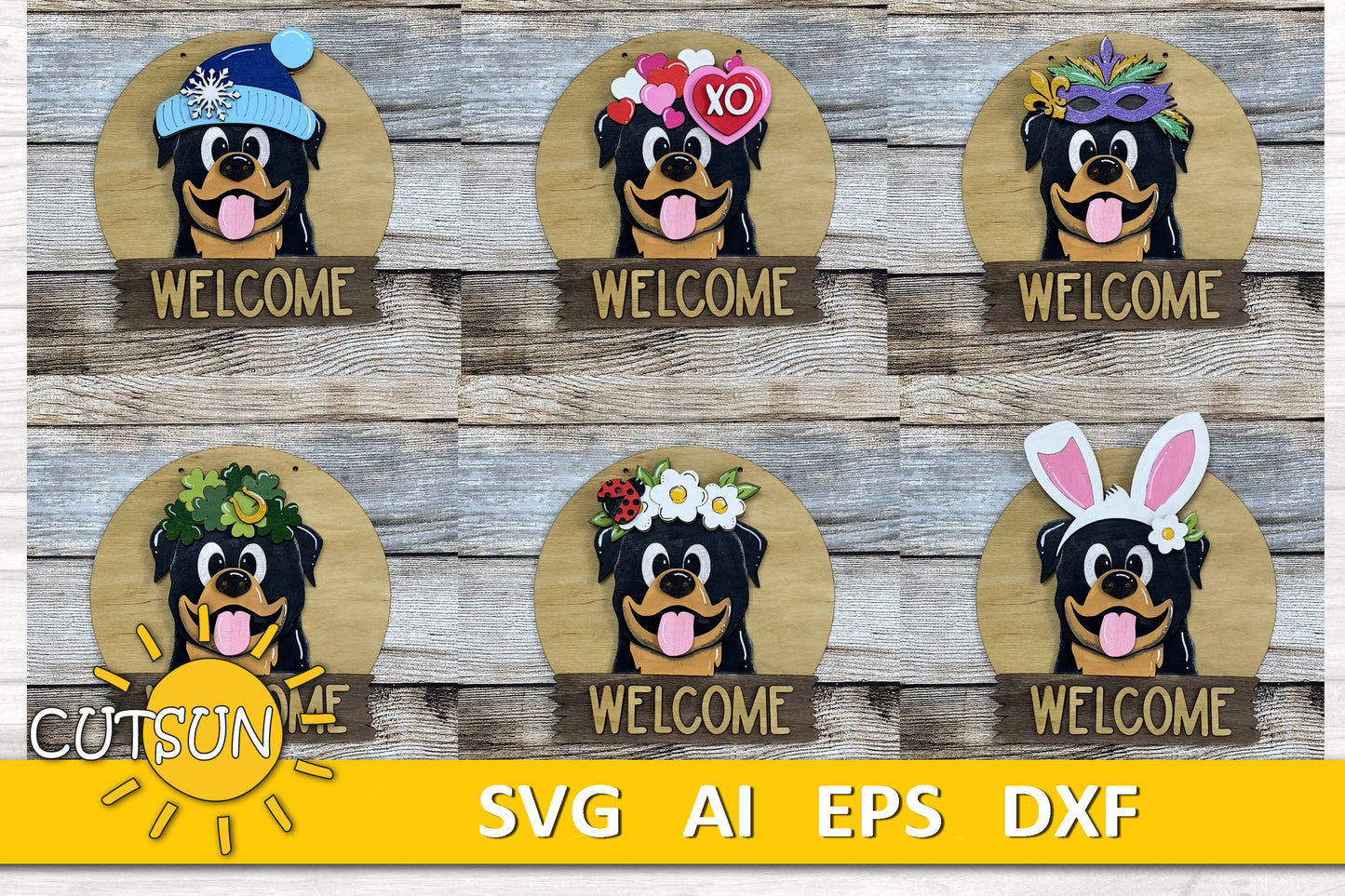 Rottweiler Interchangeable door hanger SVG BASE FILE