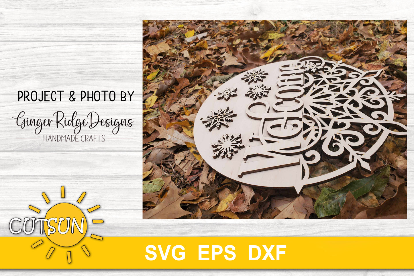 Snowflake door hanger Welcome sign SVG digital download for laser cutters or Cricut / Silhouette craft cutting machines