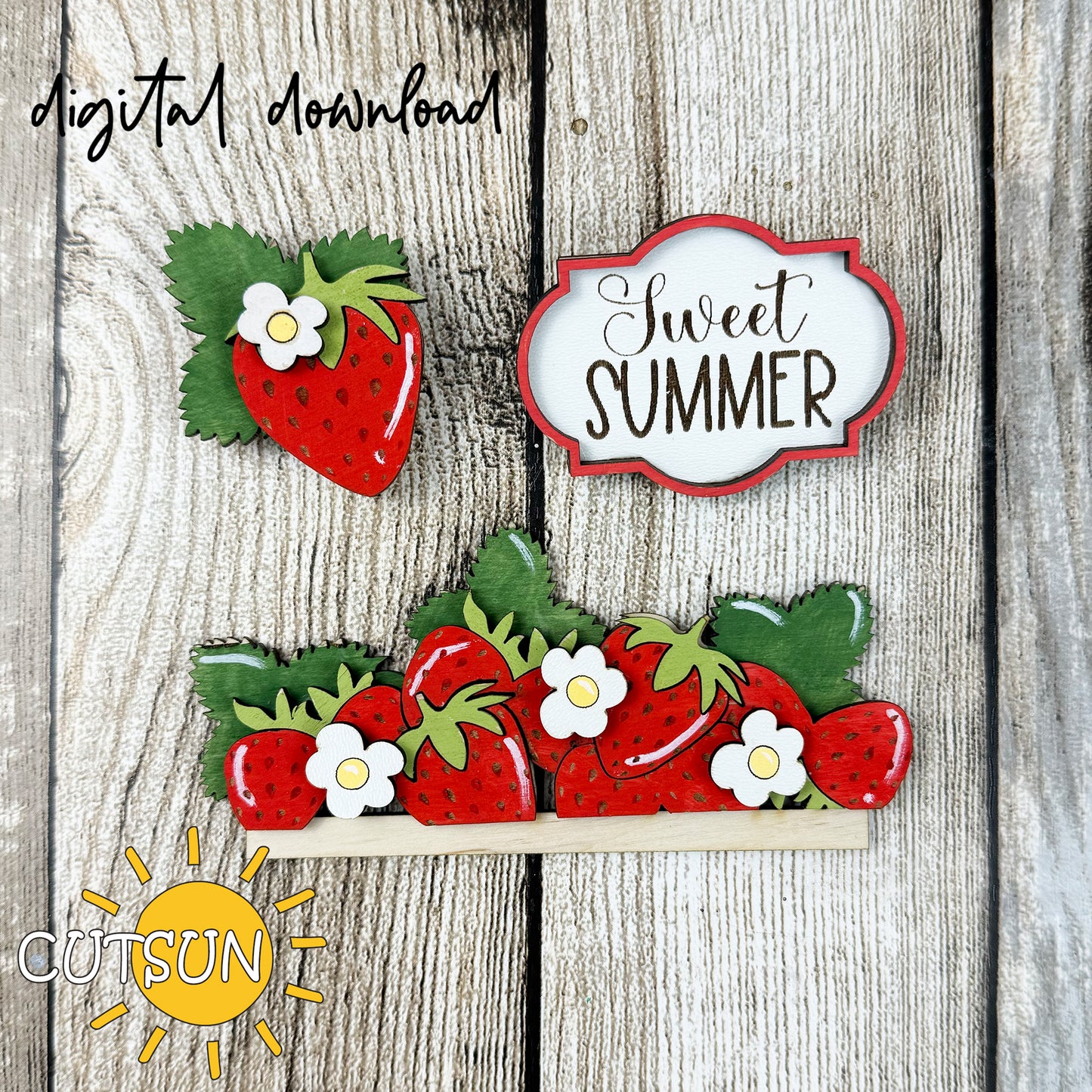 Sweet Summer Add-On for Interchangeable Apron shelf sitter SVG Laser Cut File
