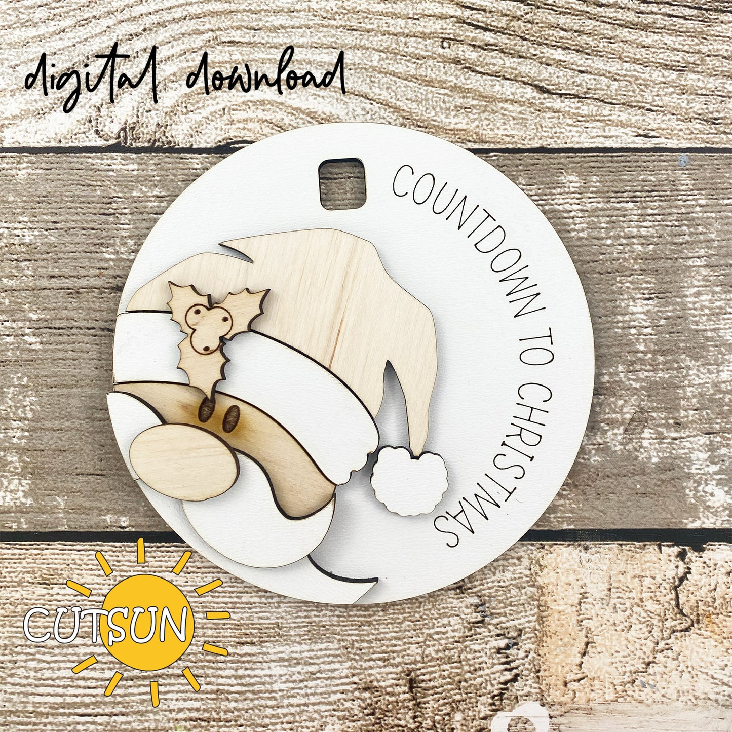 Santa Countdown to Christmas Ornament SVG