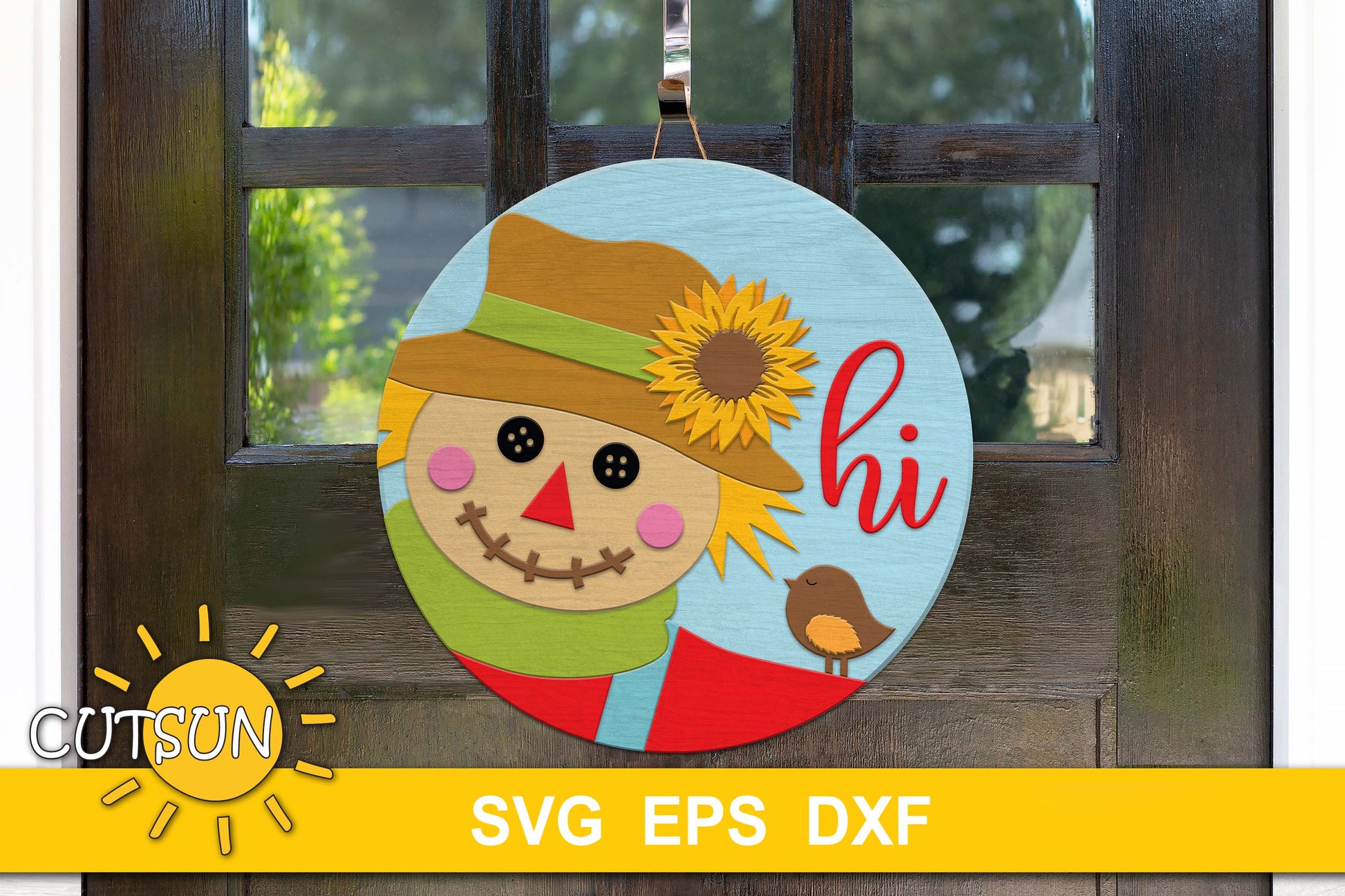 Scarecrow hi door hanger SVG