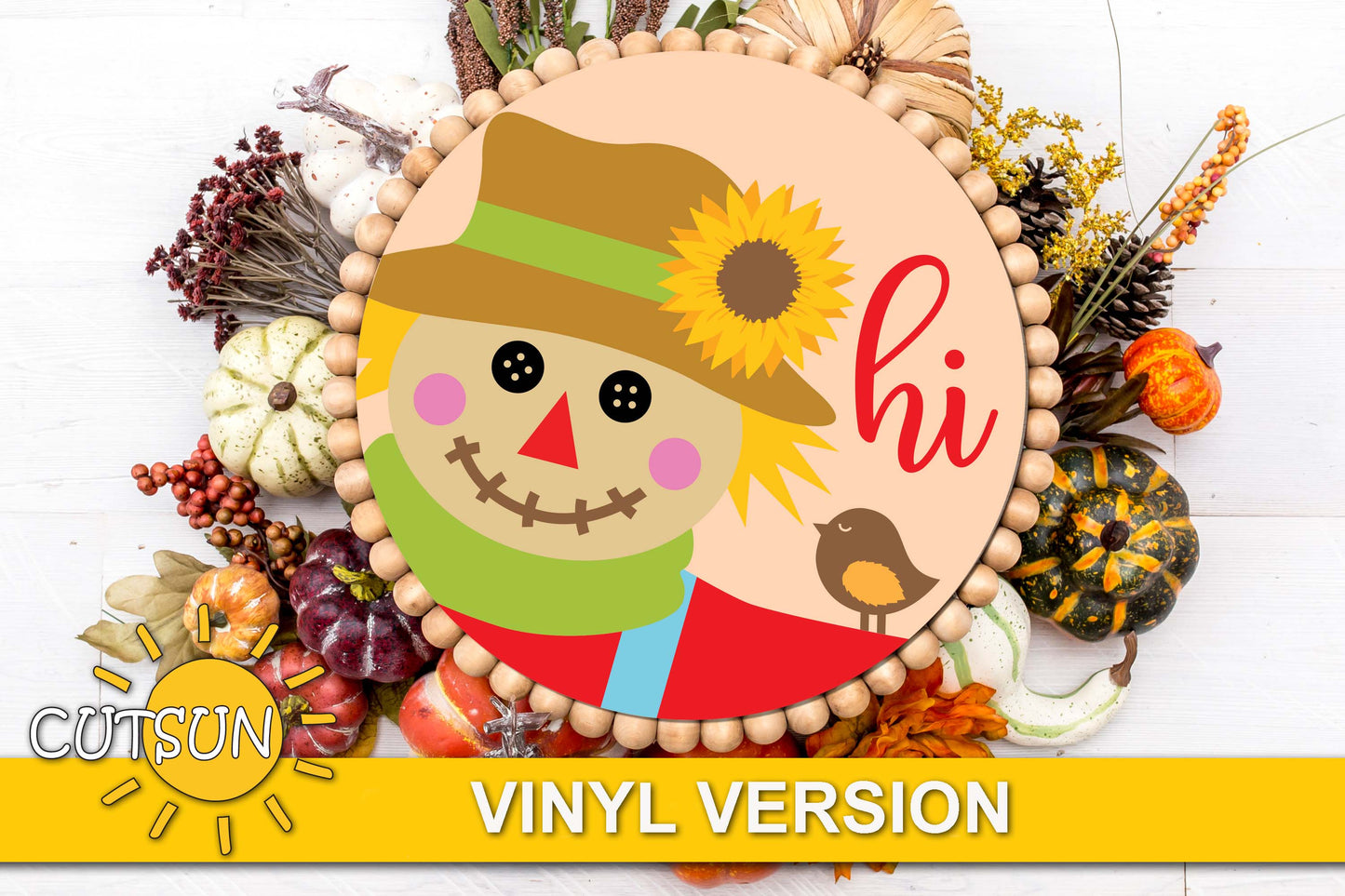 Scarecrow hi door hanger SVG for vinyl