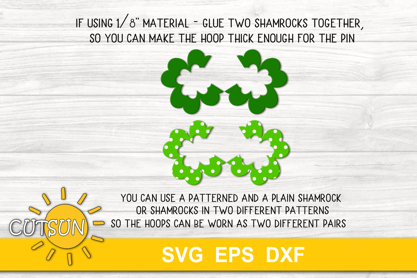 Shamrock hoops St Patrick's day earrings svg bundle