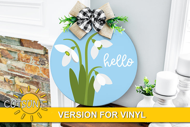 Snowdrops spring door hanger SVG digital download for use with Cricut / Silhouette craft cutting machines