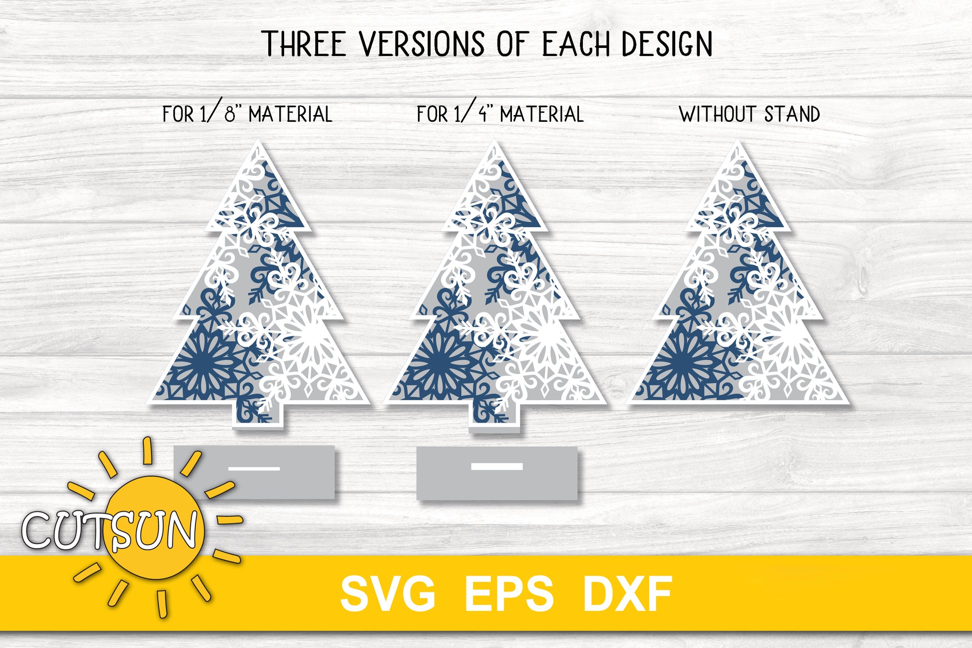 Snowflake Christmas trees svg