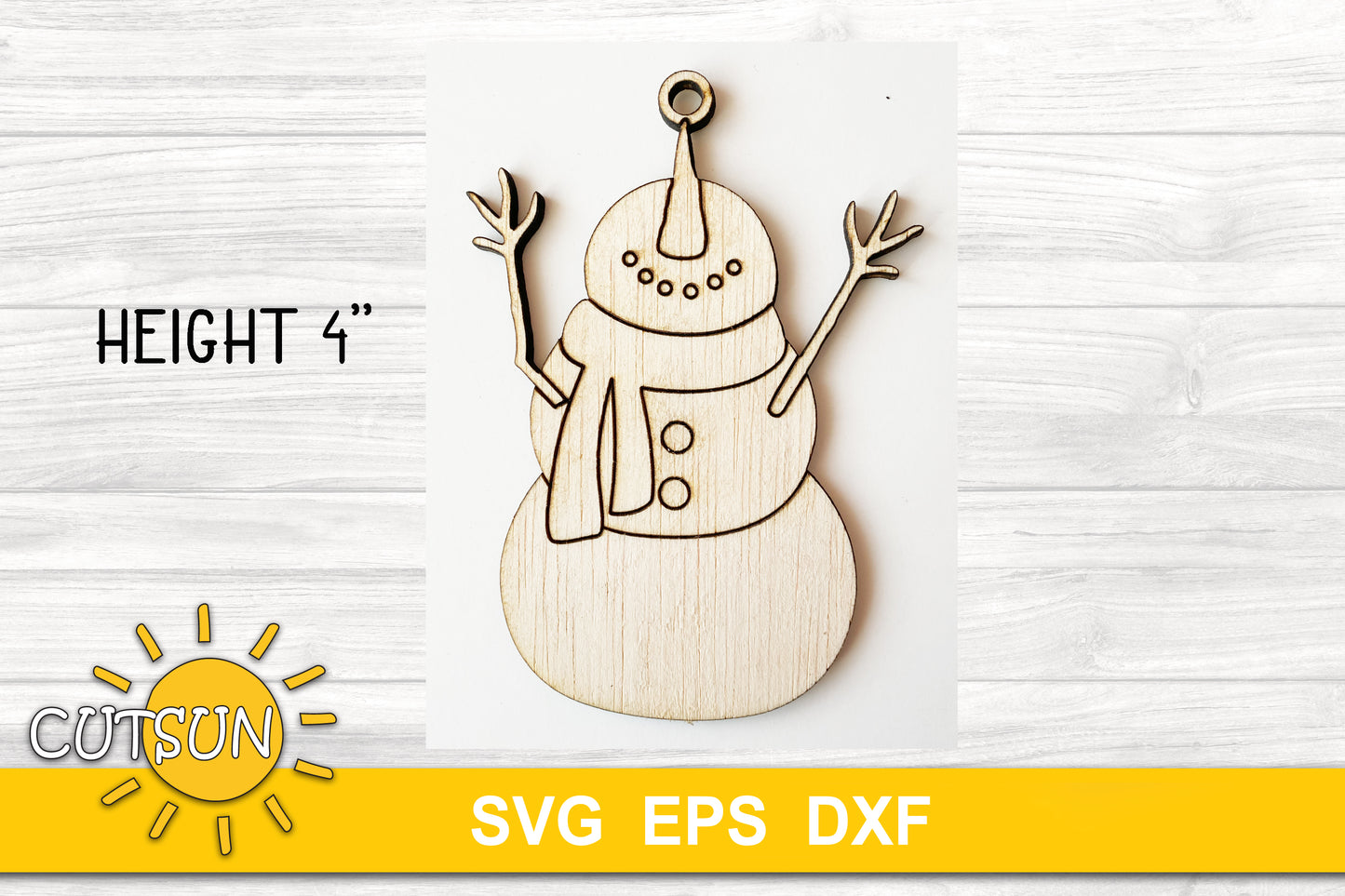 Christmas ornament Snowman Looking up - SVG digital download laser cut file