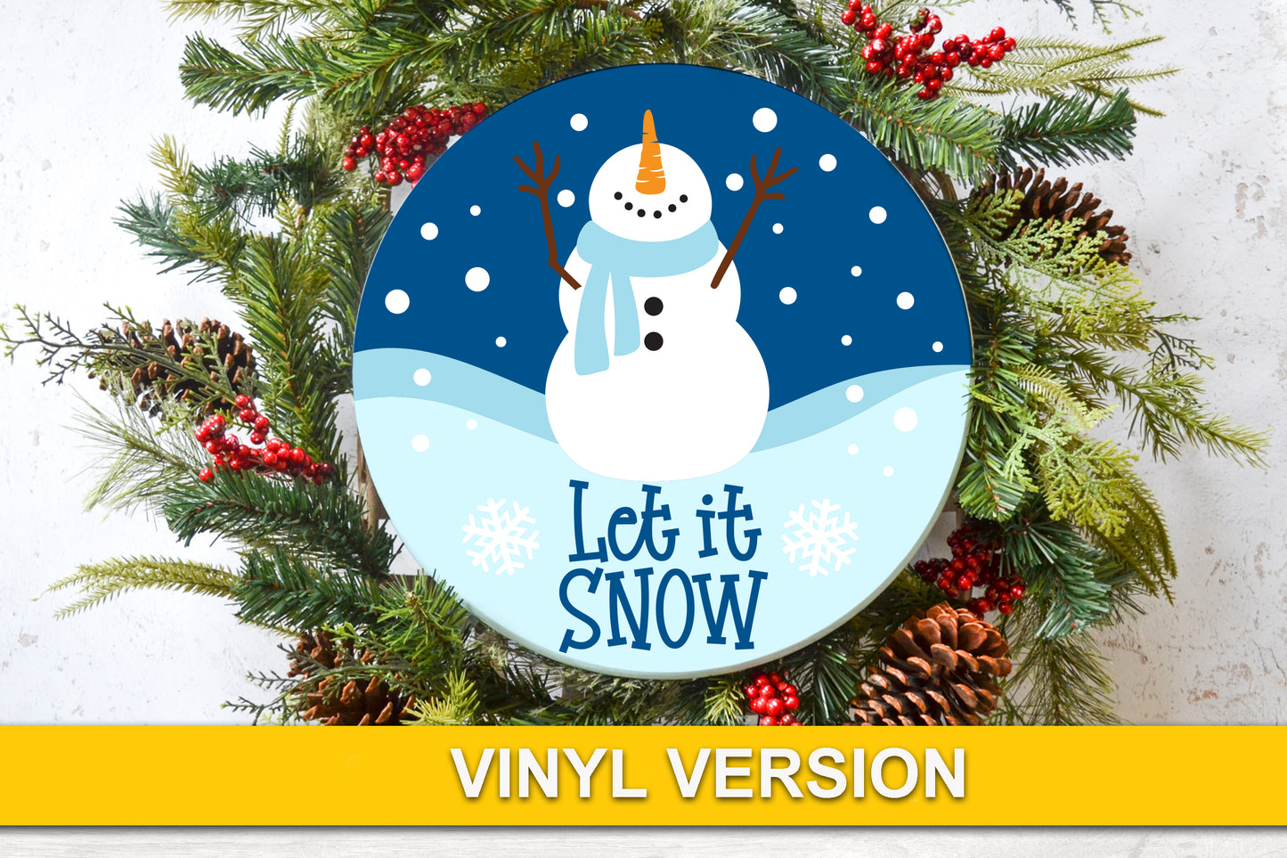 Snowman door hanger SVG cut file