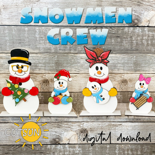 Digital download for a set of Snowman shelf sitters with interchangeable elements.