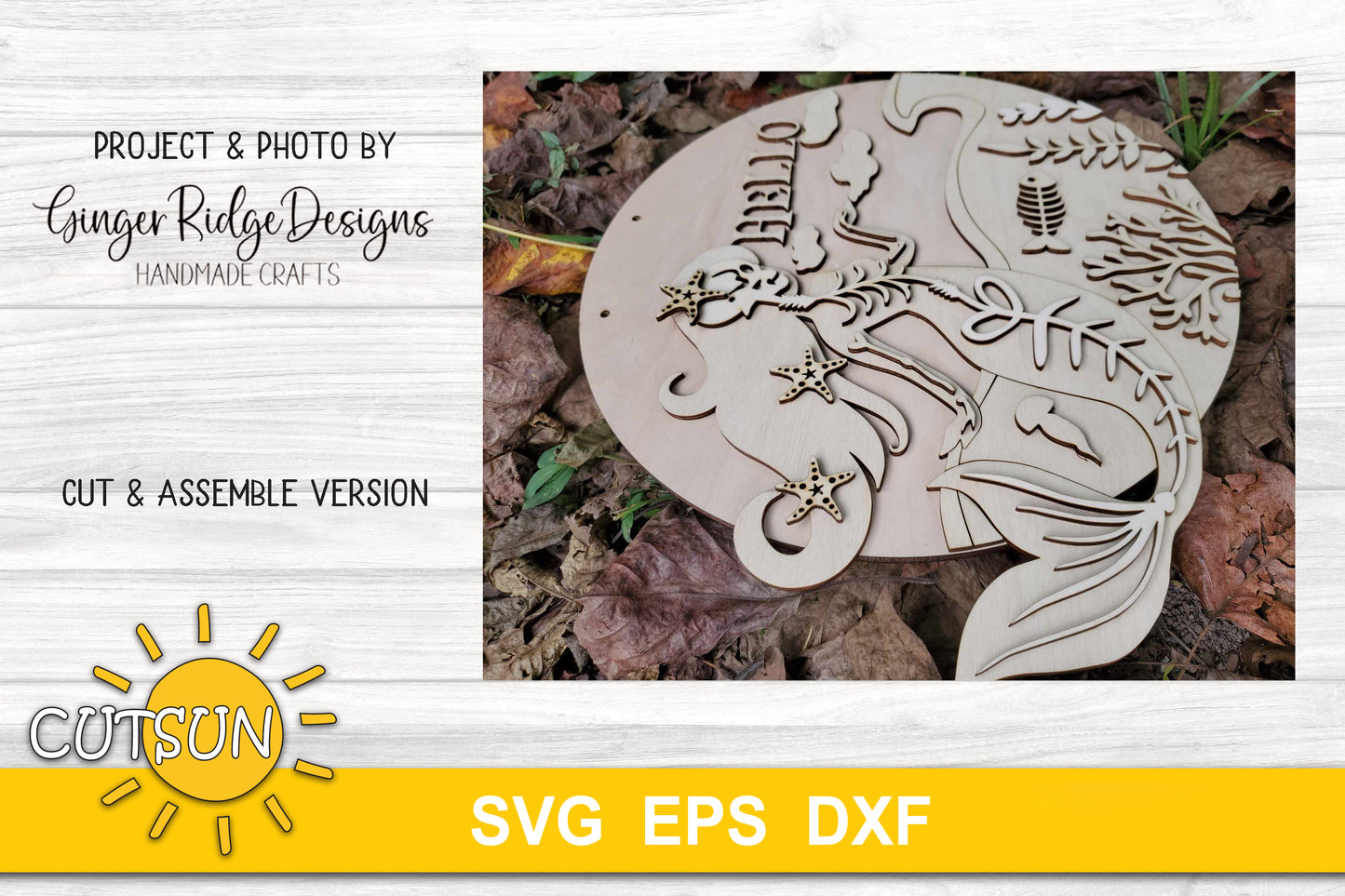 Spooky Mermaid door hanger SVG