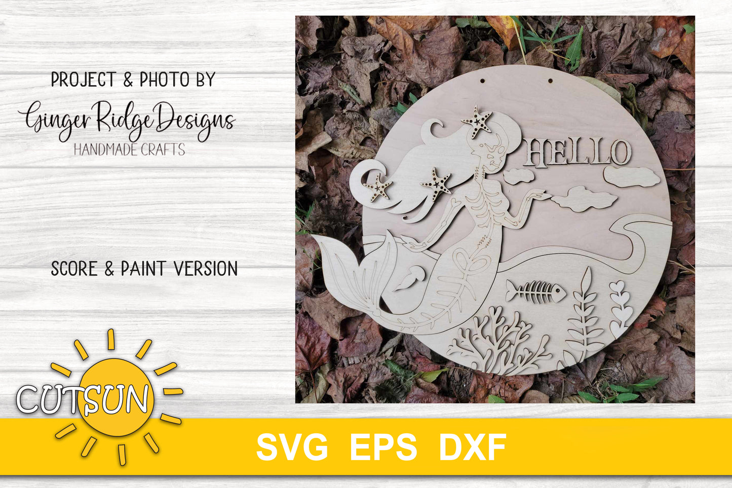 Spooky Mermaid door hanger SVG