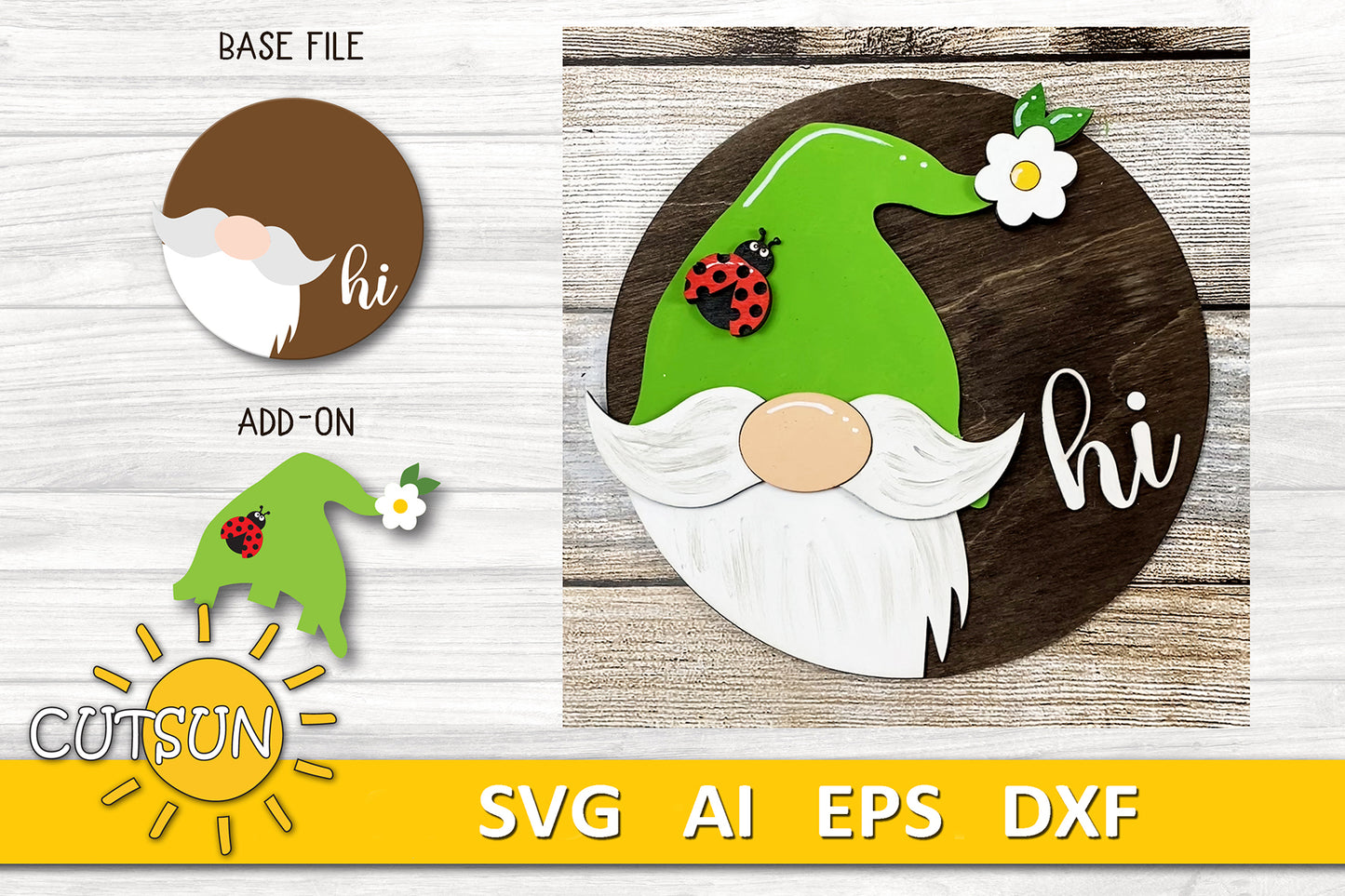Interchangeable Round Gnome door hanger SVG Bundle CANADIAN VERSION Gnome svg Gnome hi door sign Glowforge SVG Laser cut file