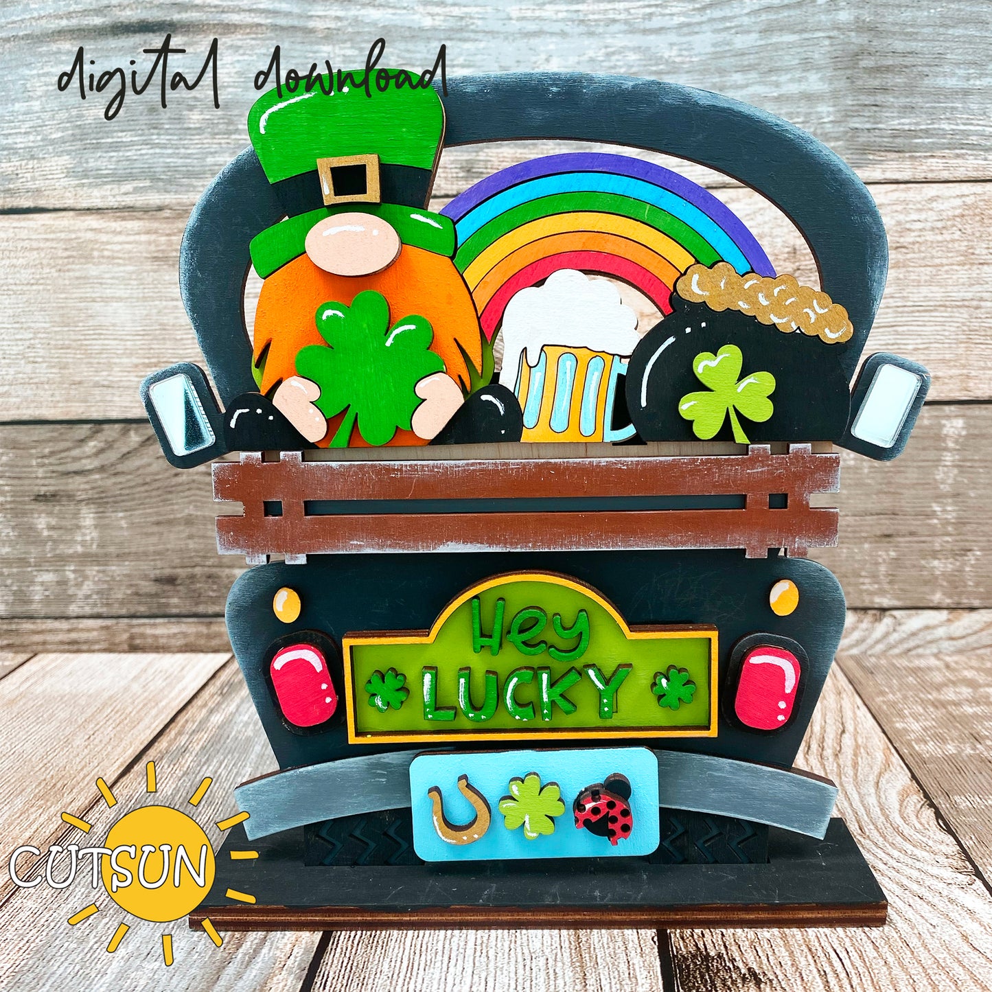 St Patrick's day Add-on for the Interchangeable truck / wheelbarrow SVG Laser cut file