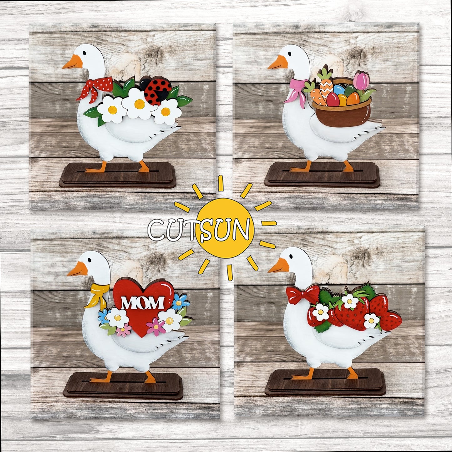 Goose Shelf Sitter SVG – Laser Cut Base File for Interchangeable Add-Ons