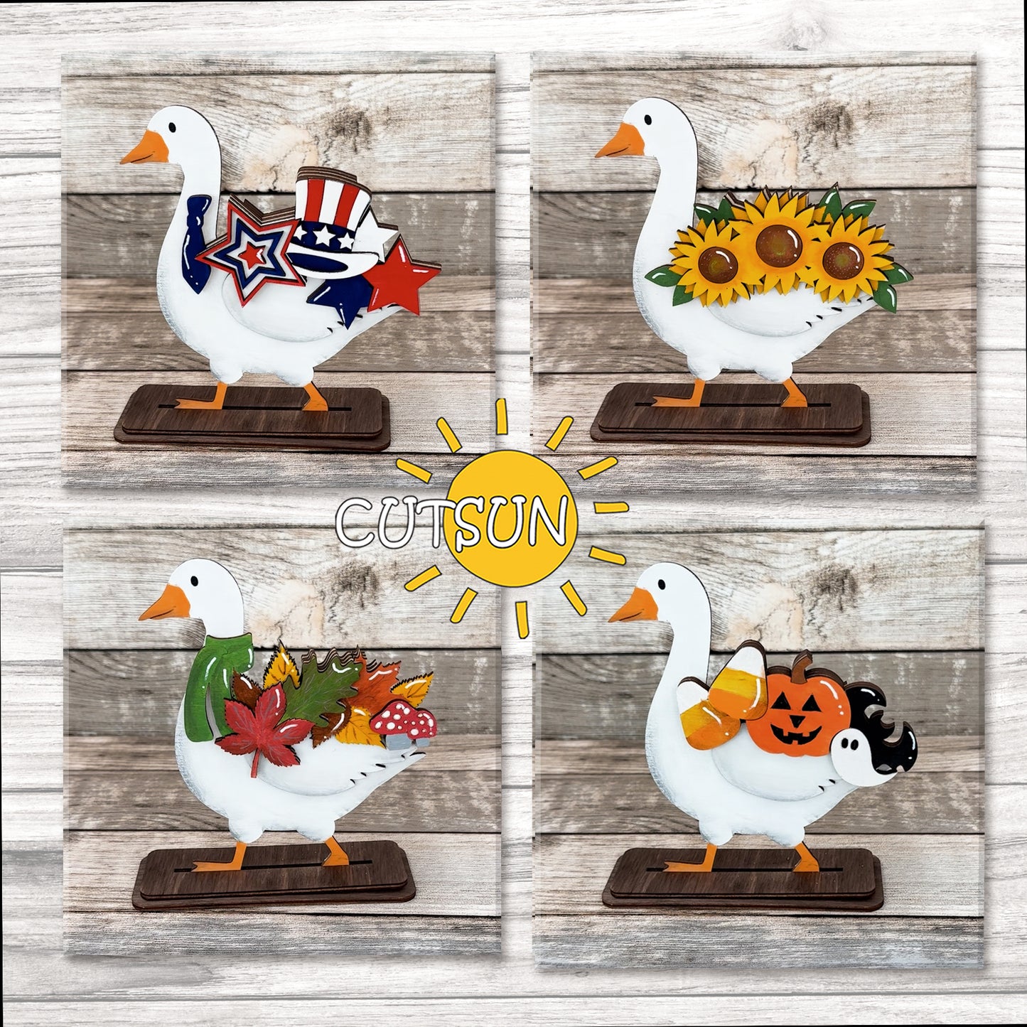 Goose Shelf Sitter SVG – Laser Cut Base File for Interchangeable Add-Ons