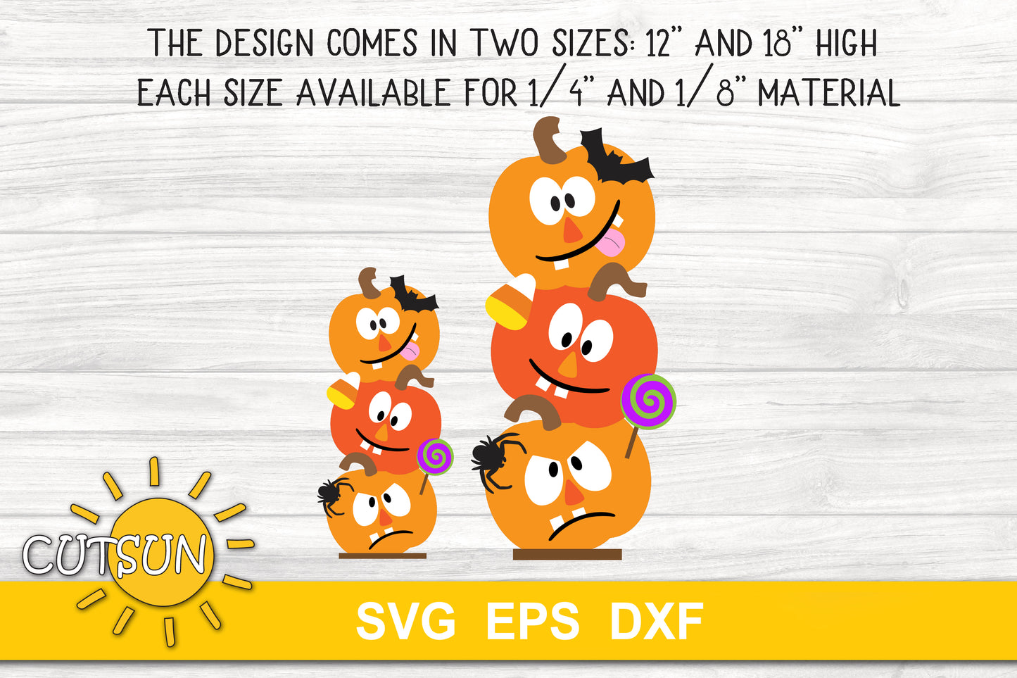 Funny standing Halloween pumpkins SVG