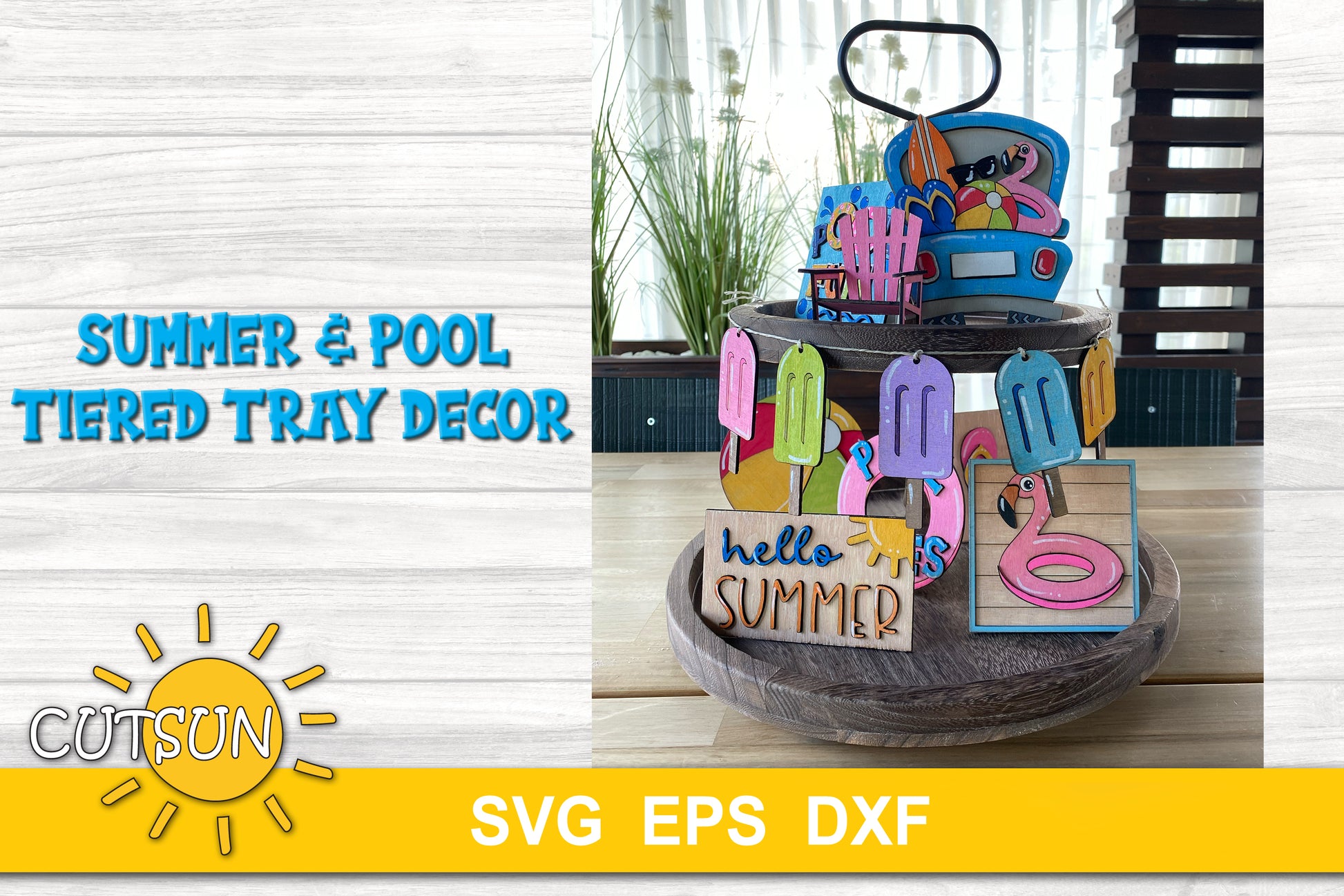 Summer tiered tray decor SVG