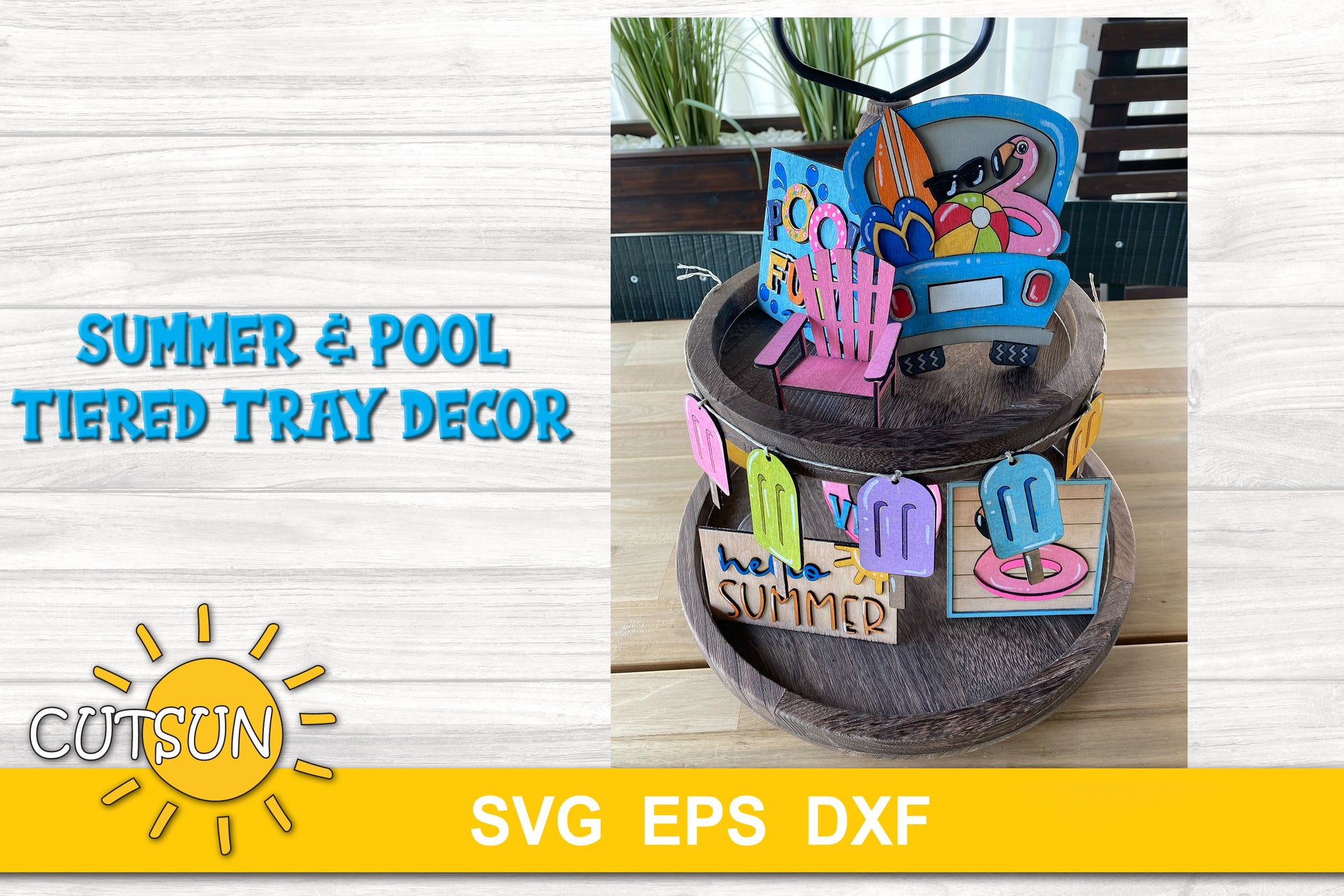 Summer tiered tray decor SVG