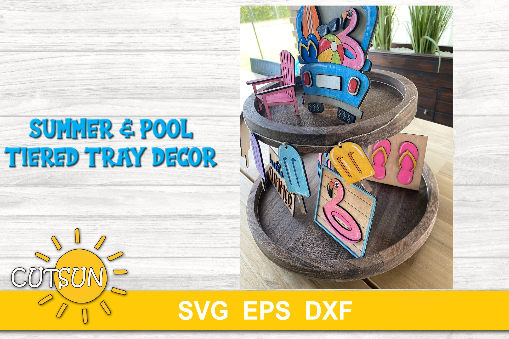 Summer tiered tray decor SVG