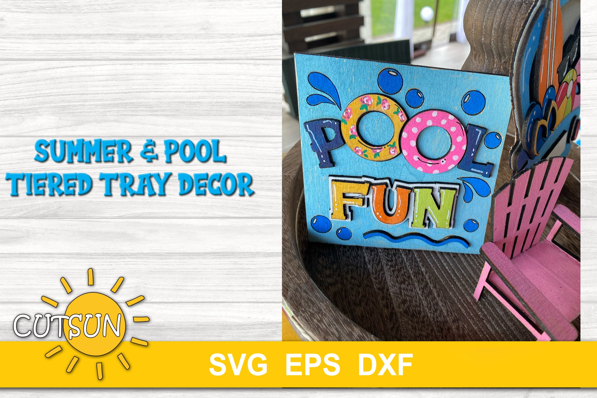 Summer tiered tray decor SVG
