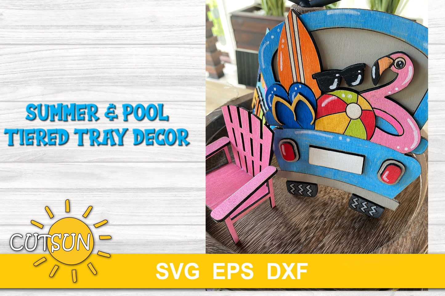 Summer tiered tray decor SVG
