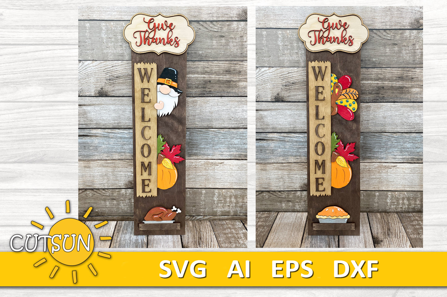 Vertical Interchangeable porch leaner SVG Bundle - 24 designs
