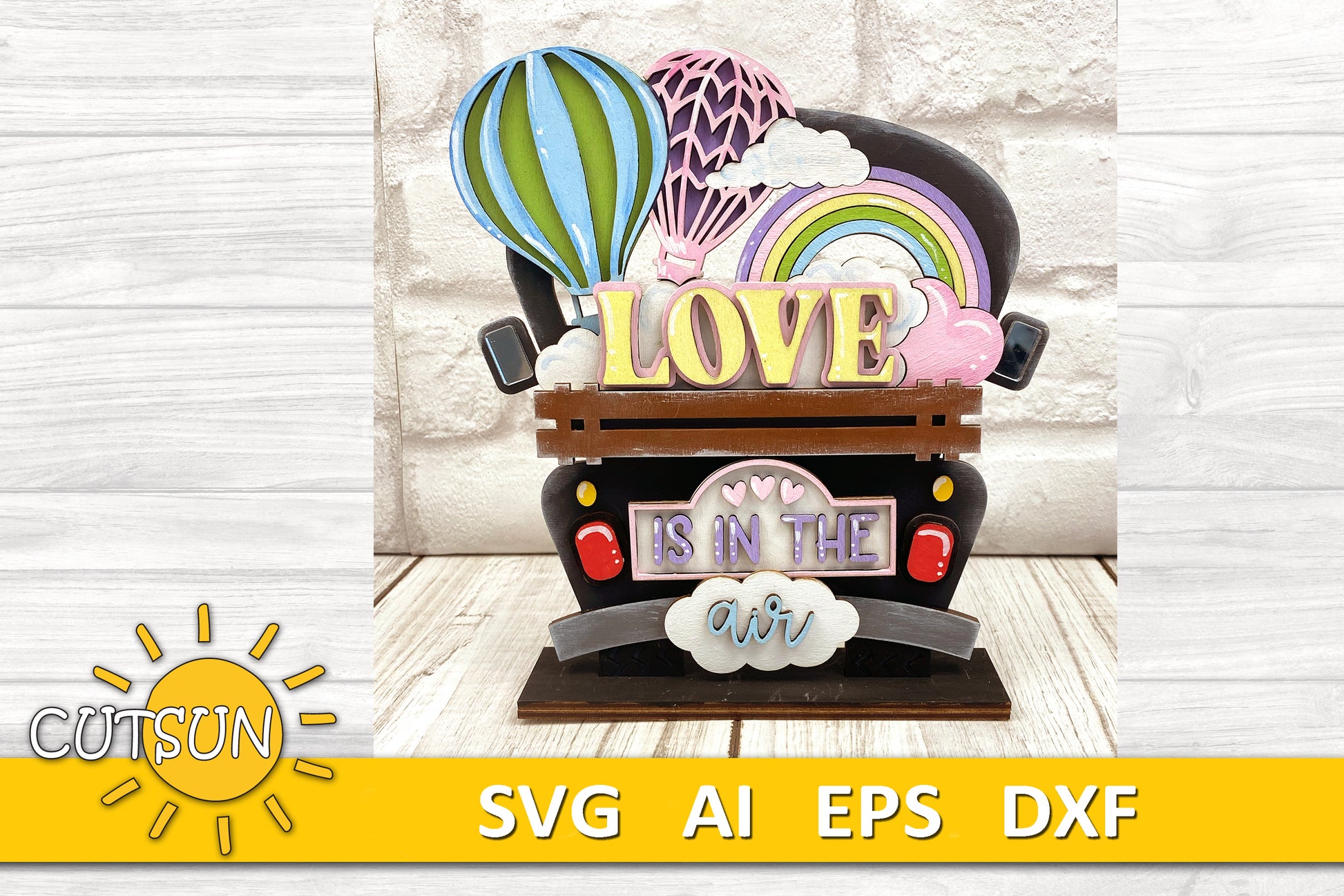 Love is in the air add-on for the Interchangeable truck - SVG digital download for use with laser cutters