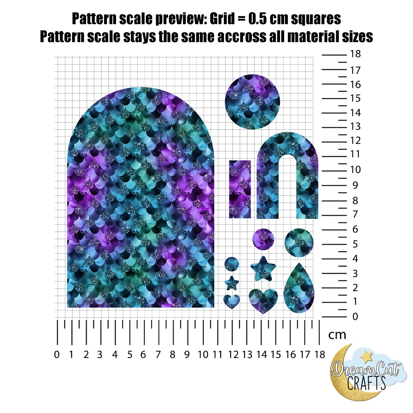 Turquoise and Violet Mermaid scales UV Print | Purple and Teal Mermaid scales Acrylic Sheet | 1/8” Cast Laser-Ready Panel | Faux glitter