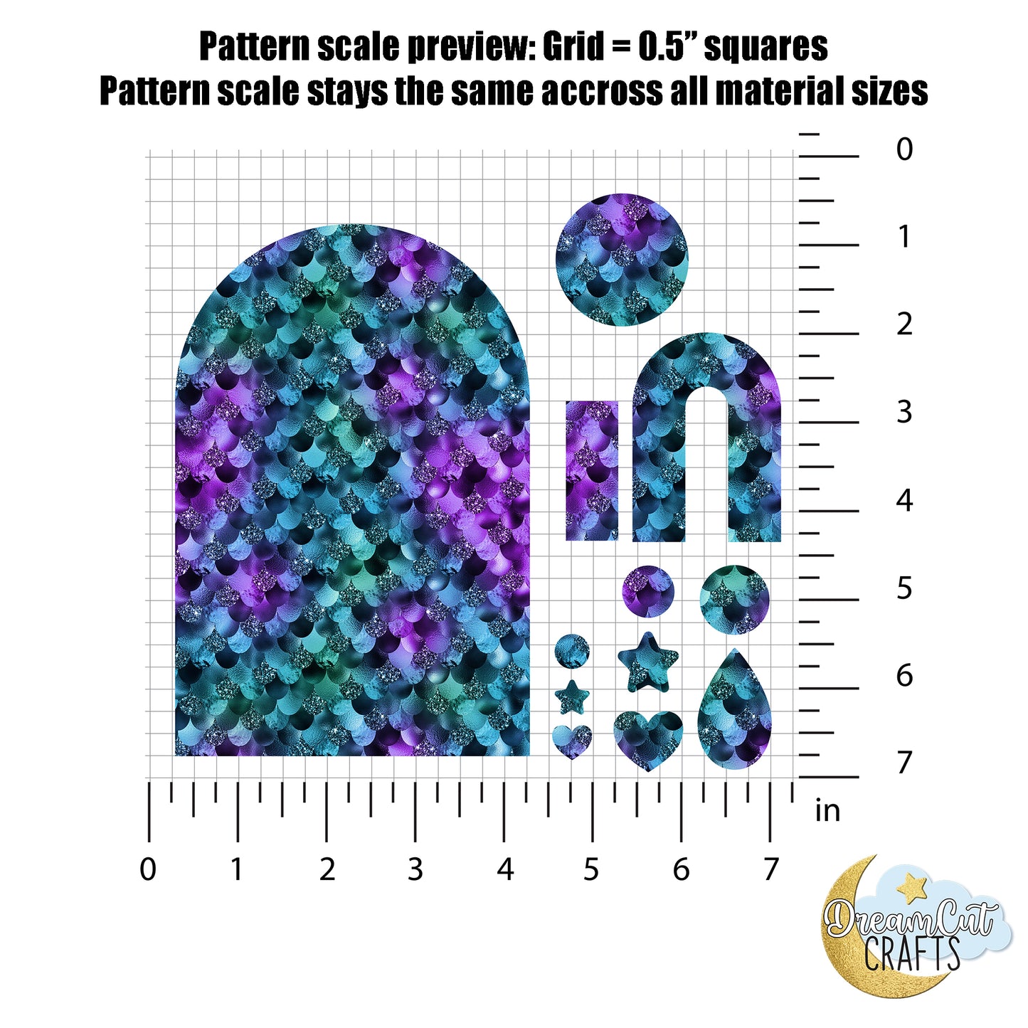Turquoise and Violet Mermaid scales UV Print | Purple and Teal Mermaid scales Acrylic Sheet | 1/8” Cast Laser-Ready Panel | Faux glitter
